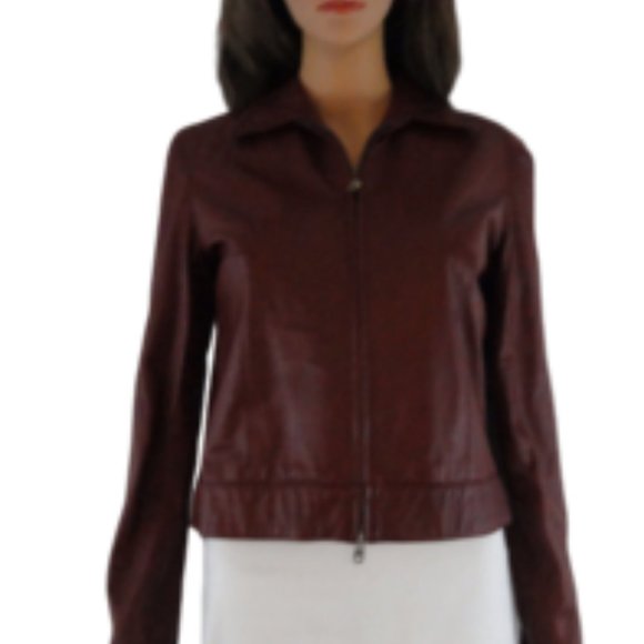 Ralph Lauren 90's Leather Jacket Merlot